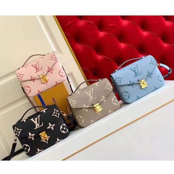 Louis Vuitton Women Pochette Metis Black Beige Embossed Grained Cowhide Leather - Image 8