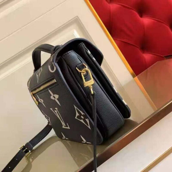 Louis Vuitton Women Pochette Metis Black Beige Embossed Grained Cowhide Leather - Image 4