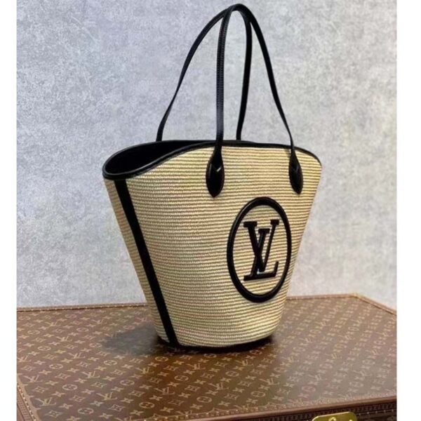Louis Vuitton Women Saint Jacques Black Synthetic Knitted Raffia Cowhide Leather - Image 3
