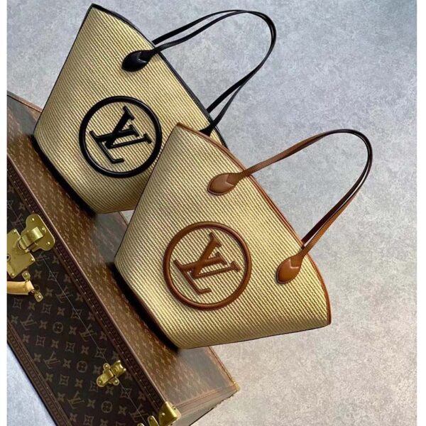 Louis Vuitton Women Saint Jacques Caramel Brown Synthetic Knitted Raffia Cowhide Leather - Image 3