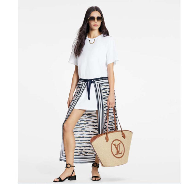 Louis Vuitton Women Saint Jacques Caramel Brown Synthetic Knitted Raffia Cowhide Leather - Image 14