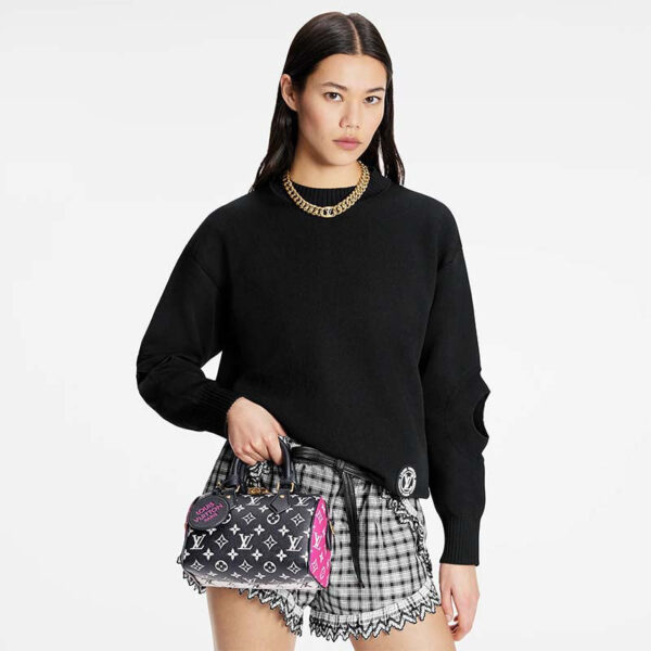 Louis Vuitton Women Speedy Bandouliere 20 Bag Black Printed Embossed Grained Cowhide - Image 12