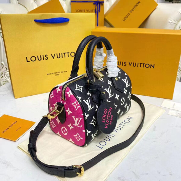 Louis Vuitton Women Speedy Bandouliere 20 Bag Black Printed Embossed Grained Cowhide - Image 5