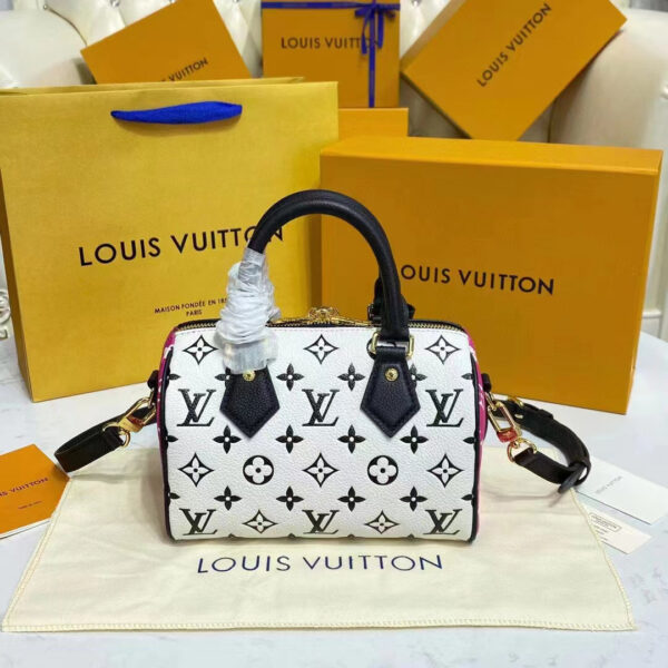 Louis Vuitton Women Speedy Bandouliere 20 Bag Black Printed Embossed Grained Cowhide - Image 4