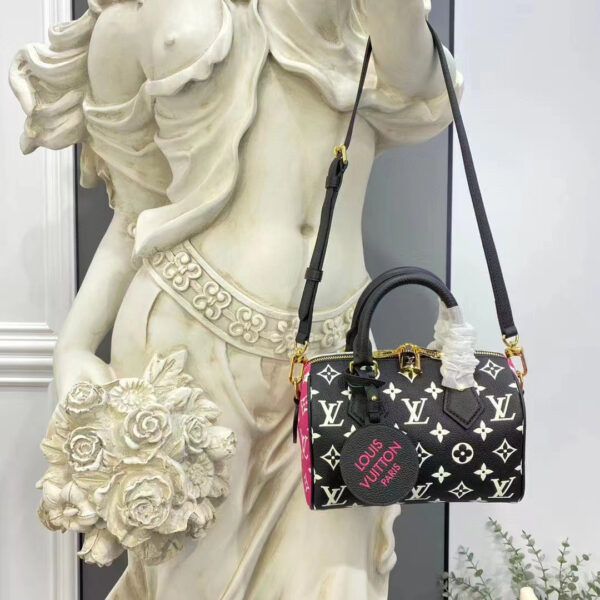Louis Vuitton Women Speedy Bandouliere 20 Bag Black Printed Embossed Grained Cowhide - Image 2
