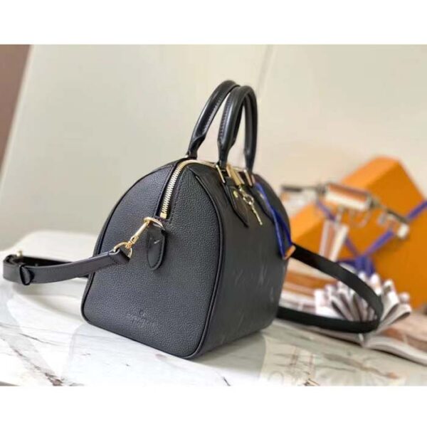 Louis Vuitton Women Speedy Bandoulière 25 Handbag Black Embossed Supple Grained Cowhide Leather - Image 5