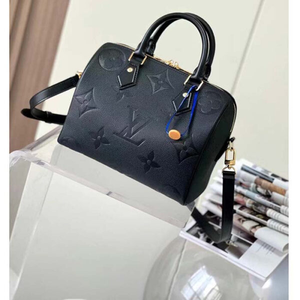 Louis Vuitton Women Speedy Bandoulière 25 Handbag Black Embossed Supple Grained Cowhide Leather - Image 2