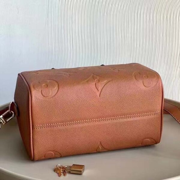 Louis Vuitton Women Speedy Bandoulière 25 Handbag Cognac Brown Embossed Grained Cowhide Leather - Image 5