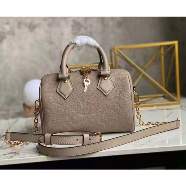 Louis Vuitton Women Speedy Bandoulière 25 Handbag Tourterelle Embossed Grained Cowhide Leather - Image 3