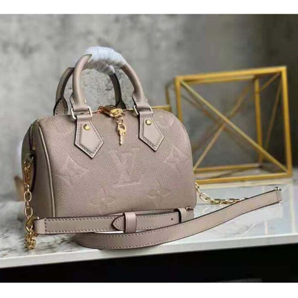Louis Vuitton Women Speedy Bandoulière 25 Handbag Tourterelle Embossed Grained Cowhide Leather - Image 4