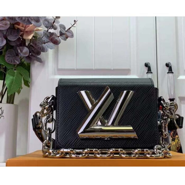 Louis Vuitton Women Twist Lock XL Black Epi Cowhide Leather Microfiber Lining - Image 2