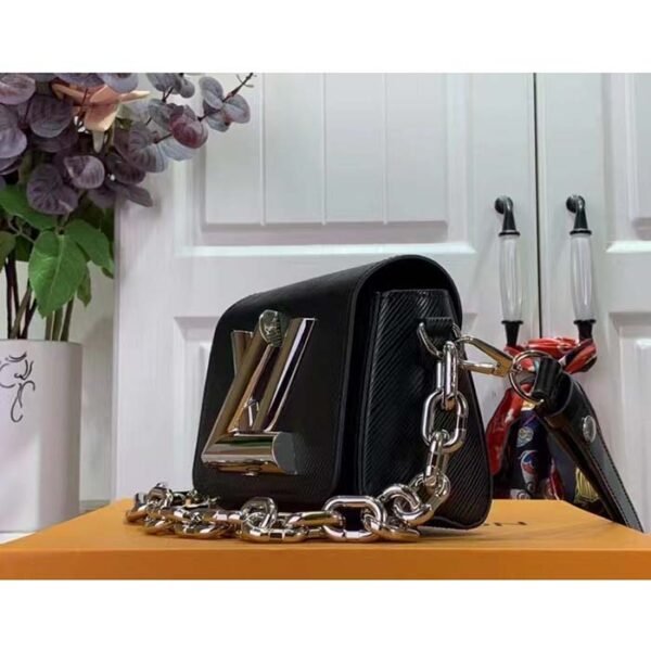 Louis Vuitton Women Twist Lock XL Black Epi Cowhide Leather Microfiber Lining - Image 4