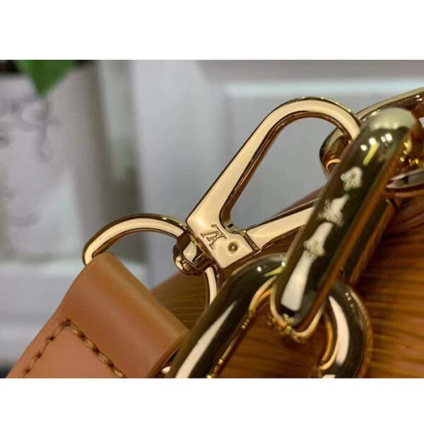 Louis Vuitton Women Twist Lock XL Gold Brown Epi Cowhide Leather Microfiber - Image 7