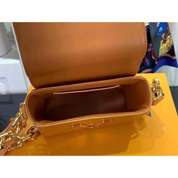 Louis Vuitton Women Twist Lock XL Gold Brown Epi Cowhide Leather Microfiber - Image 6