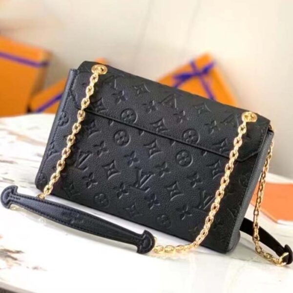 Louis Vuitton Women Vavin PM Handbag Black Embossed Supple Grained Cowhide Leather - Image 3