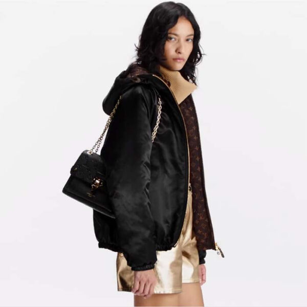 Louis Vuitton Women Vavin PM Handbag Black Embossed Supple Grained Cowhide Leather - Image 13