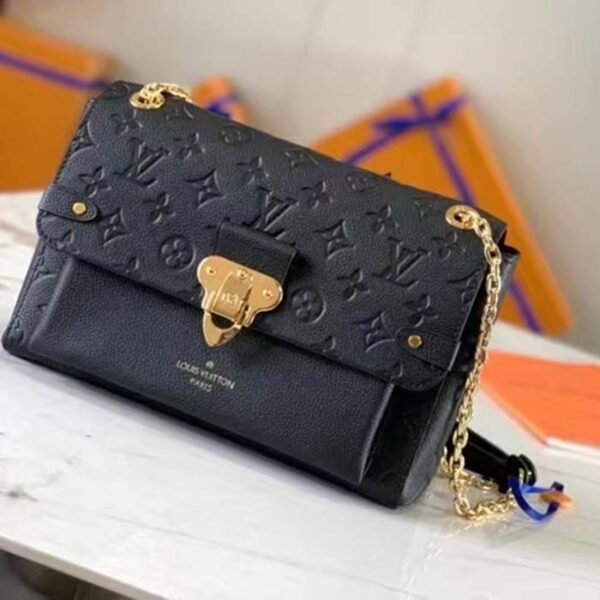 Louis Vuitton Women Vavin PM Handbag Black Embossed Supple Grained Cowhide Leather - Image 2