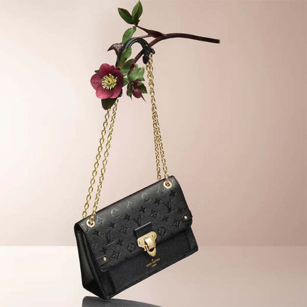 Louis Vuitton Women Vavin PM Handbag Black Embossed Supple Grained Cowhide Leather - Image 12