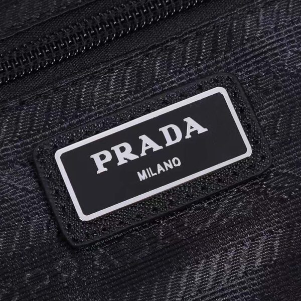 Prada Unisex Re-Nylon Saffiano Leather Handles Duffle Black Bag - Image 10