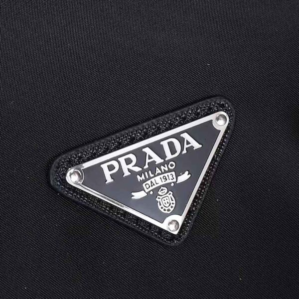 Prada Unisex Re-Nylon Saffiano Leather Handles Duffle Black Bag - Image 7