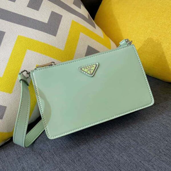 Prada Women Brushed Leather Mini-Bag-Aqua - Image 2