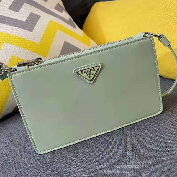 Prada Women Brushed Leather Mini-Bag-Aqua - Image 3