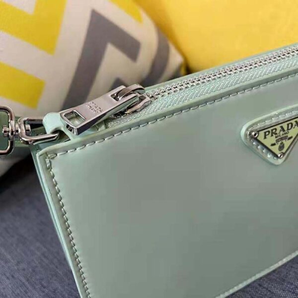 Prada Women Brushed Leather Mini-Bag-Aqua - Image 7