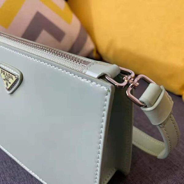 Prada Women Brushed Leather Mini-Bag-Aqua - Image 6