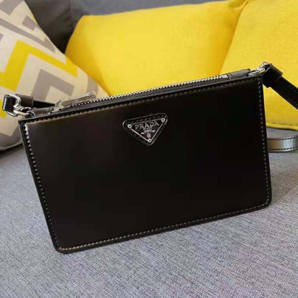 Prada Women Brushed Leather Mini-Bag-Black - Image 3