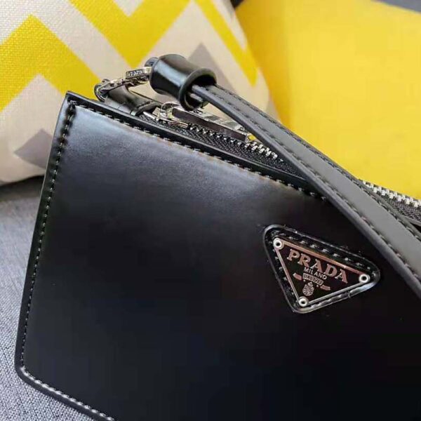 Prada Women Brushed Leather Mini-Bag-Black - Image 6
