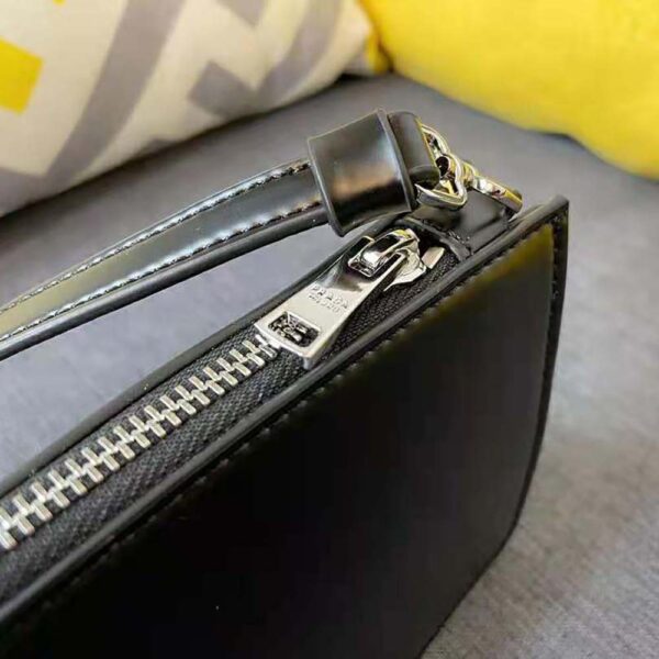 Prada Women Brushed Leather Mini-Bag-Black - Image 8