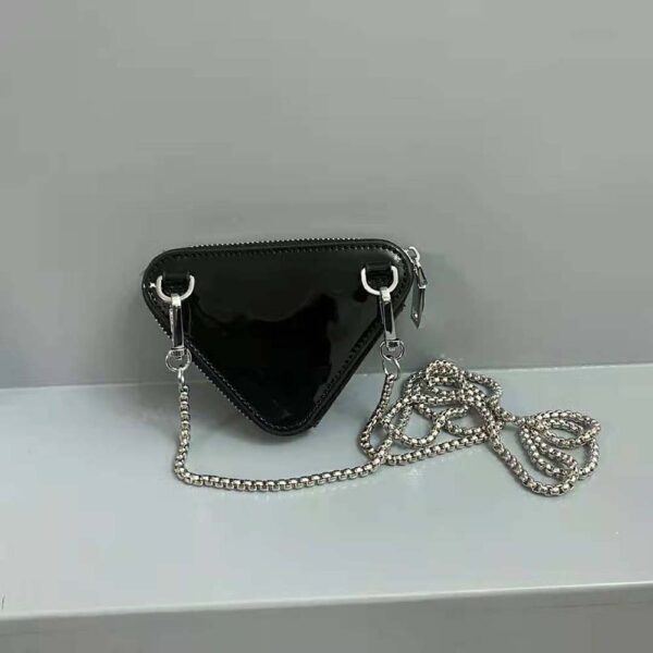 Prada Women Brushed Leather Mini-Pouch-Black - Image 3