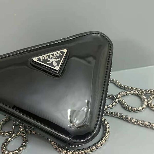 Prada Women Brushed Leather Mini-Pouch-Black - Image 7