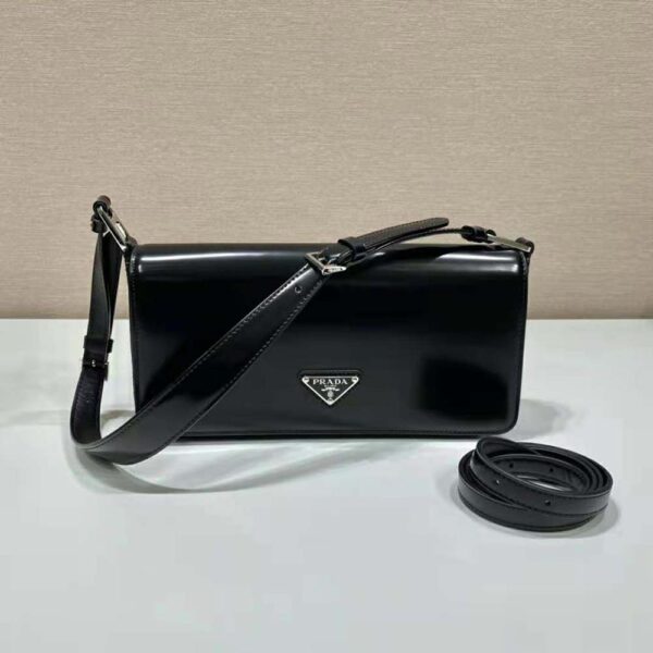 Prada Women Brushed Leather Prada Femme Bag-Black - Image 4