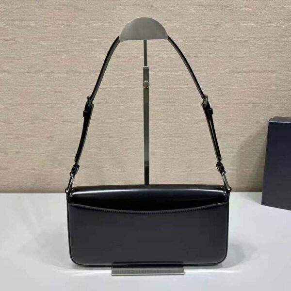 Prada Women Brushed Leather Prada Femme Bag-Black - Image 3