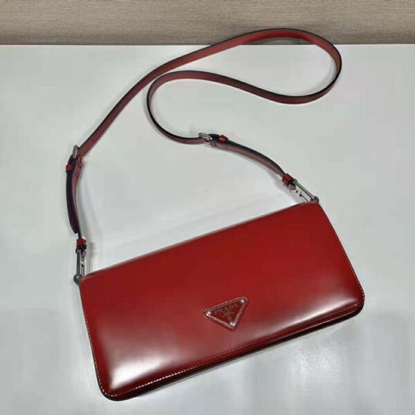 Prada Women Brushed Leather Prada Femme Bag-Red - Image 5