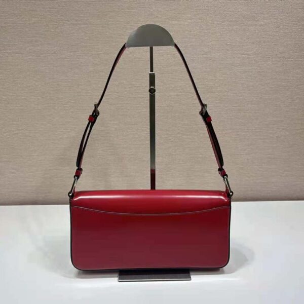 Prada Women Brushed Leather Prada Femme Bag-Red - Image 3