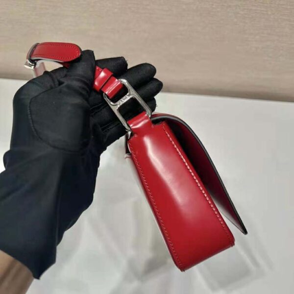 Prada Women Brushed Leather Prada Femme Bag-Red - Image 7