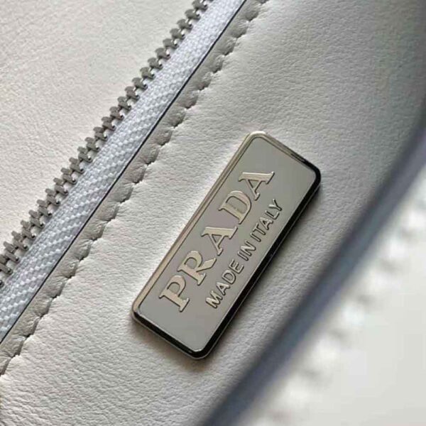 Prada Women Brushed Leather Shoulder Bag-White - Image 9