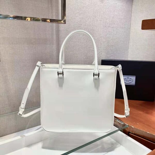 Prada Women Brushed Leather Tote Bag-White - Image 3