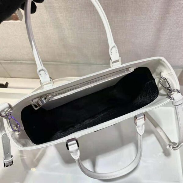 Prada Women Brushed Leather Tote Bag-White - Image 7