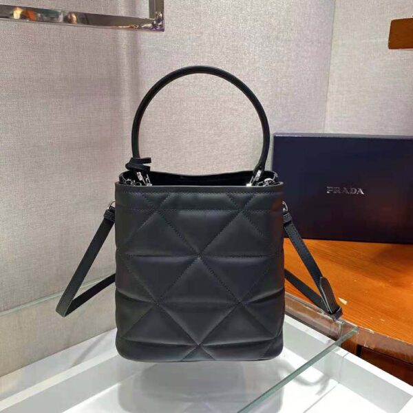 Prada Women Bucket Design Spectrum Leather Bag-Black - Image 4