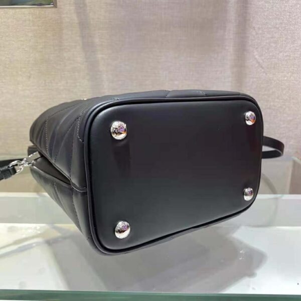 Prada Women Bucket Design Spectrum Leather Bag-Black - Image 7