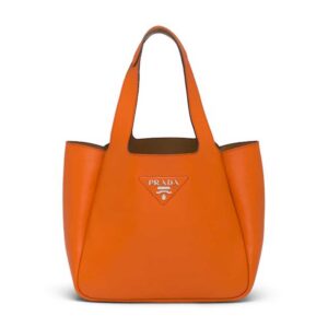 Prada Women Calf Leather Handbag-Orange