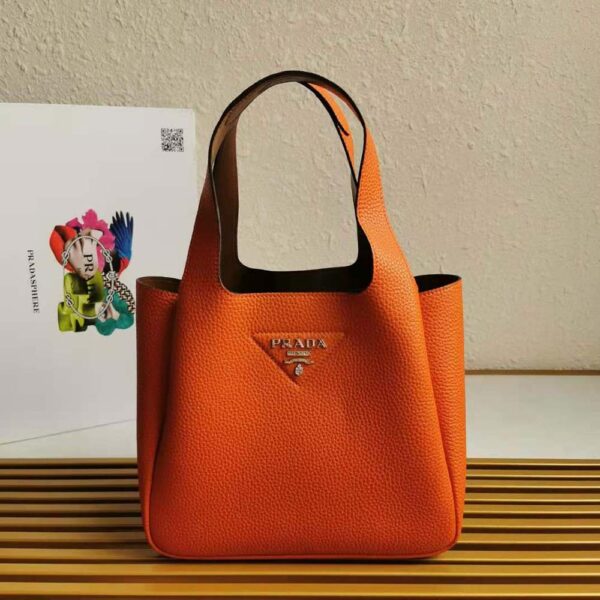 Prada Women Calf Leather Handbag-Orange - Image 2