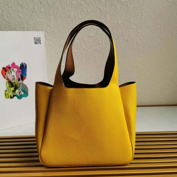 Prada Women Calf Leather Handbag-Yellow - Image 3