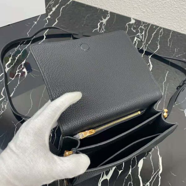 Prada Women Calf Leather Shoulder Bag-Black - Image 7
