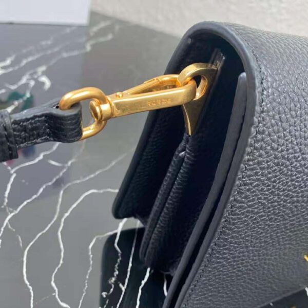 Prada Women Calf Leather Shoulder Bag-Black - Image 6