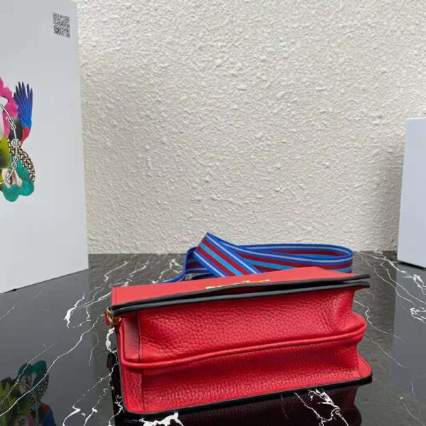 Prada Women Calf Leather Shoulder Bag-Red - Image 5