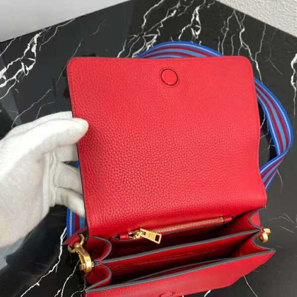 Prada Women Calf Leather Shoulder Bag-Red - Image 7